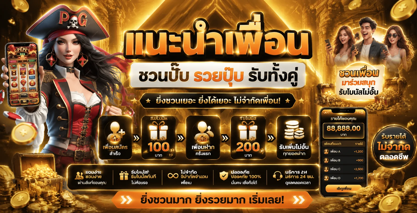 โปรแนะนำเพื่อน รับค่าคอมมิชชั่นไม่จำกัด